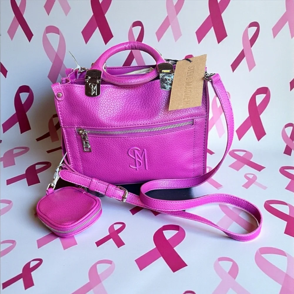 Steve Madden BZELDA 2 Small Satchel, Dark Fuschia - Picture 1 of 6